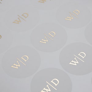 Initial Stickers For Wedding, Envelope Seals Stickers Wedding, Frosted Foil Stickers, Personalised Wedding Favour Stickers, 37mm ST007