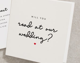 Will You Read At Our Wedding, Wedding Will You Be Our Card, Simple Wedding Request Card, Proposal Card, Read At Our Wedding Card WY072