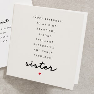 Sister Birthday Card Poem, Amazing Sister Gift, Birthday Card Sister, Special Sister Birthday Card, Birthday Card For Sister BC164