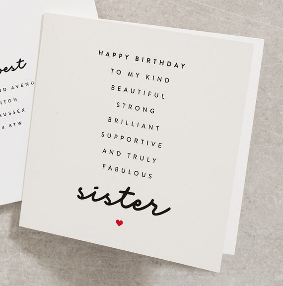 Zuster Verjaardagskaart Gedicht Geweldige Zus Cadeau - Etsy Nederland