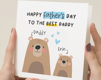 Personalised Cute Fathers Day Card From Daughter, Fathers Day Gift For Daddy, Happy Fathers Day Card, Son Fathers Day Card, Gift To Dad
