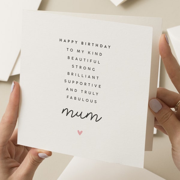Mum Birthday Card Poem, Mum Birthday Gift, Amazing Mum Birthday Card, For Her, Special Mum Birthday Card, Birthday Card Mum, Mummy, Mother