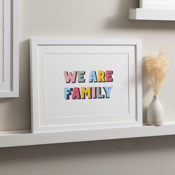 Wir sind Familie Zitat Wanddruck, Haus Wandkunst, Familienzimmer Wanddekor, Haus Wandkunst, Bunte Fette Wand Poster, Für Spielzimmer, Wohnzimmer