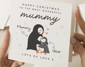 Christmas Card For Mum, Mummy Christmas Card, Christmas Card To Mummy, Cute Christmas Mummy Card, Xmas Card For Mummy, From Kids