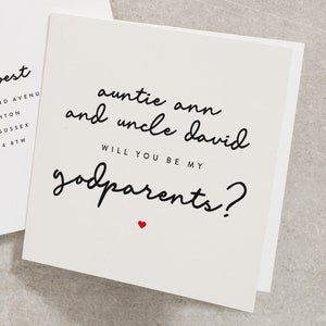 Will You Be My Godparents Card, Personalised Godparents Card From Baby, Would You Be My Godmother, Godfather, Card For Christening WY012