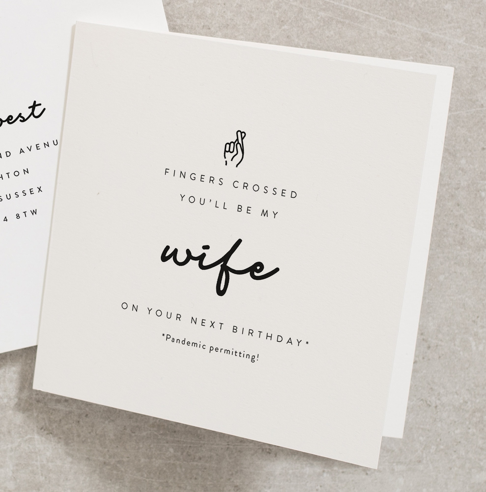 Birthday Card Wife Lockdown Birthday Card Wife To Be | Etsy