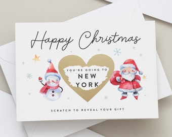 Personalised Christmas Scratch Card, Surprise Trip Christmas Card, Surprise Christmas Gift, Scratch To Reveal, Gift Experience Ticket, Card