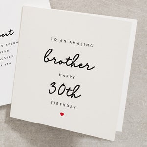 Brother 30th Birthday Card, To An Amazing Brother, Happy 30th Birthday, 30th Birthday Card For Brother, Brother 30th Card BC485