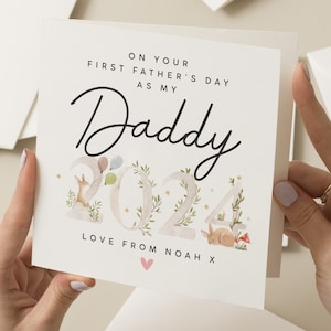 Personalised First Fathers Day 2024 Card, 1st Father's Day As My Daddy Card, 2024 Baby First Fathers Day Card, First Fathers Day Gift