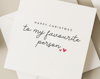 À ma personne préférée, carte de Noël petit ami, carte de Noël mari, carte de Noël petite amie, carte de Noël femme, carte de Noël pour elle