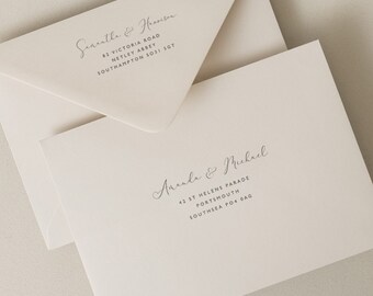 Printed Mist Envelopes C6, 5x7, Ivory Invitation Envelope, Cream RSVP Envelopes Colorplan, Printing Guest Addressing, Envelope Printing