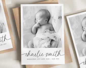 New Baby Photo Thank You Cards, Baby Personalised Thank You Card, Baby Shower Thank You Cards, Personalised Thank You Card From New Baby