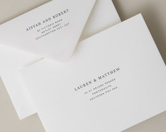 Printed Pristine White Envelopes C6, 5x7 or C5, Invitation or RSVP Envelopes Colorplan, Printing Guest Addressing