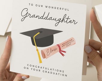 Granddaughter Graduation Card, Graduation Card, Graduation Gift, Congratulations On Your Graduation Card, Proud Of You Card