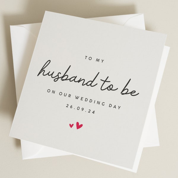 Husband To Be Wedding Day Card, Wedding Day Card For Husband To Be, Wedding Gift Card, Congratulations Wedding Day Card