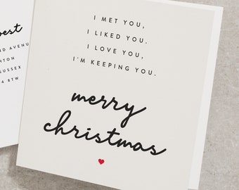 Love You Christmas Card for Him, Romantic Christmas Card for Her, I Love You Poem Christmas Card For Boyfriend, Husband, Wife, Partner CC589