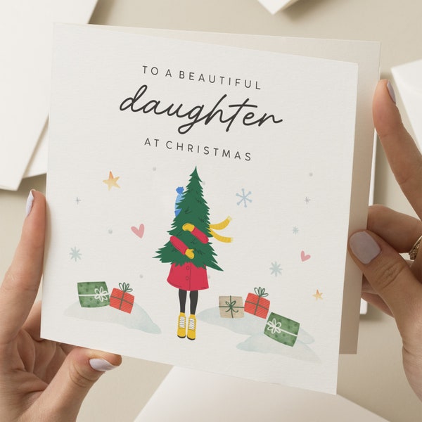 Daughter Christmas Card, Christmas Card For Daughter, Daughter Xmas Card, Cute Christmas Card, Xmas Gift To Daughter, Special Daughter