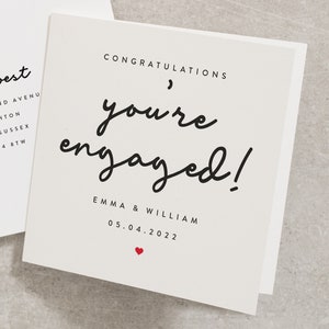 Congratulations You're Engaged Card, Personalised Engagement Card, Friends Engagement Card, Engagement Card From Family, Couple Card EN028