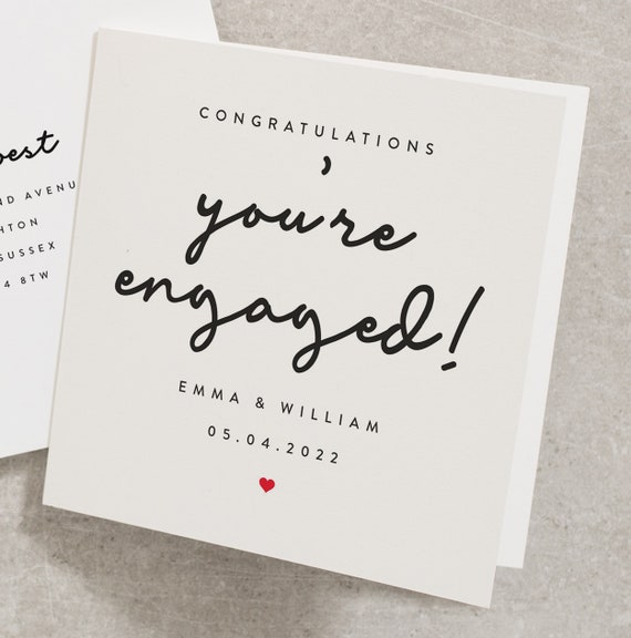 Congratulations You're Engaged Card Personalised - Etsy