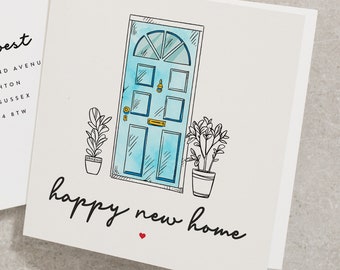 Happy New Home Card, Cute Happy New House Card, Housewarming Card, First Home Card, New Home Card UK, Happy New Home Card NH010