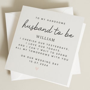 Husband To Be Wedding Card, On Our Wedding Day Card, Wedding Day Card For Husband, Wedding Day Card For Groom, Wedding Day Card