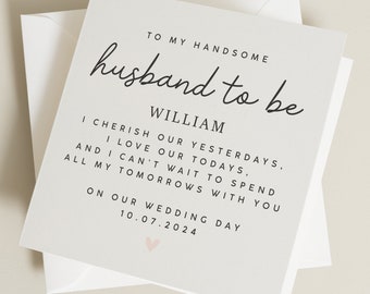 Husband To Be Wedding Card, On Our Wedding Day Card, Wedding Day Card For Husband, Wedding Day Card For Groom, Wedding Day Card