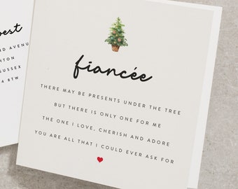 Fiancée Christmas Poem Card, Christmas Fiancée Card, Christmas Card for Future Wife, For Her Christmas Card, Poem Xmas Card CC519