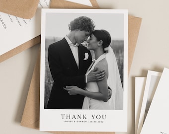 Cartes de remerciement pour mariage, Cartes de remerciement pour mariage, Carte de remerciement pour mariage, Carte de remerciement pour mariage, Carte de remerciement, Carte de mariage simple avec photo