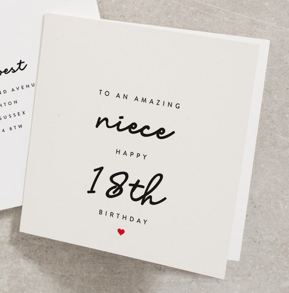 A Une Niece Etonnante Joyeux 18eme Anniversaire Carte Etsy Canada A Une Niece Etonnante Joyeux 18eme Anniversaire Carte Etsy Canada
