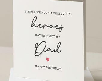 Hero Dad Birthday Card, Happy Birthday Dad Card, Daddy Birthday Card, Birthday Card For Daddy, Birthday Dad Gift, Simple Card To Daddy