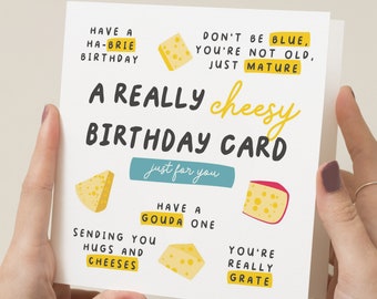 Joke Birthday Card, Birthday Card For Him, Funny Birthday Card For Her, Silly Birthday Card, Cheesy Birthday Card For Friend