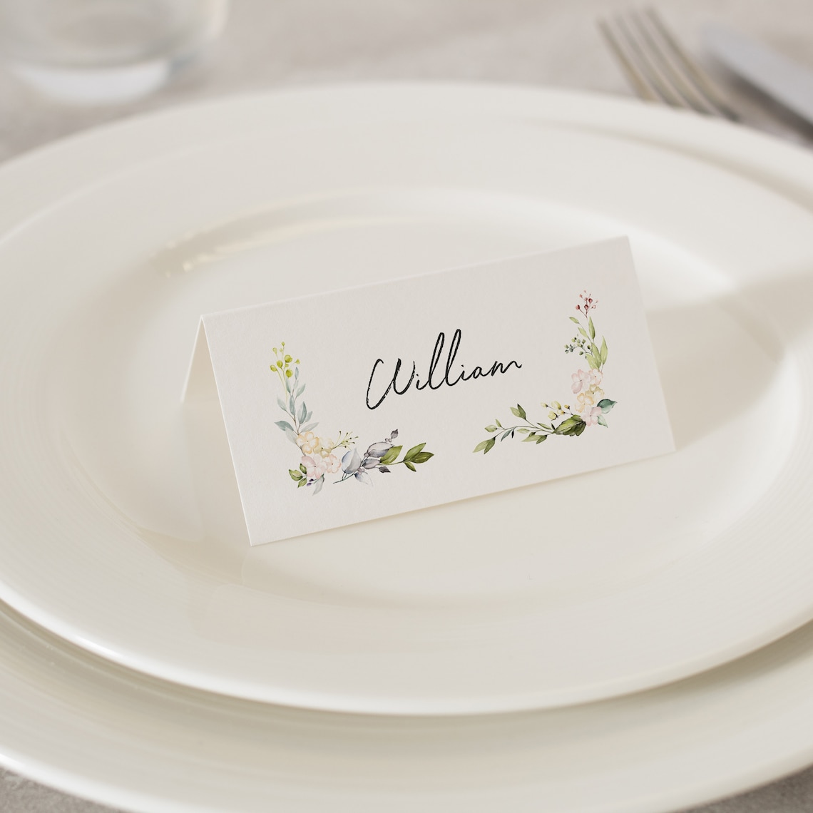 Floral Place Cards Greenery Place Cards Place Cards Wedding Etsy