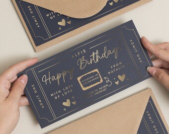 Gold Foil Scratch Card Gift Voucher, Birthday Gift Voucher, Surprise Gift Birthday, Scratch Card, Birthday Surprise Voucher, Gift Ticket