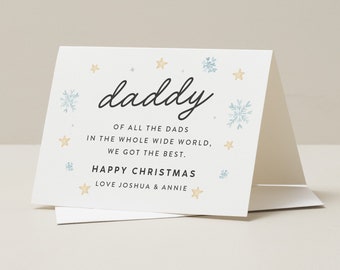 Personalised Daddy Christmas Card, Best Dad Christmas Card, Christmas Card With Family Names, Christmas Card For Daddy, Christmas Card Dad