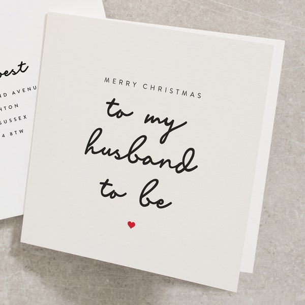 Christmas Card To My Husband To Be, Fiancé Christmas Card, Christmas Card For Him, Christmas Card For Fiancé CC263