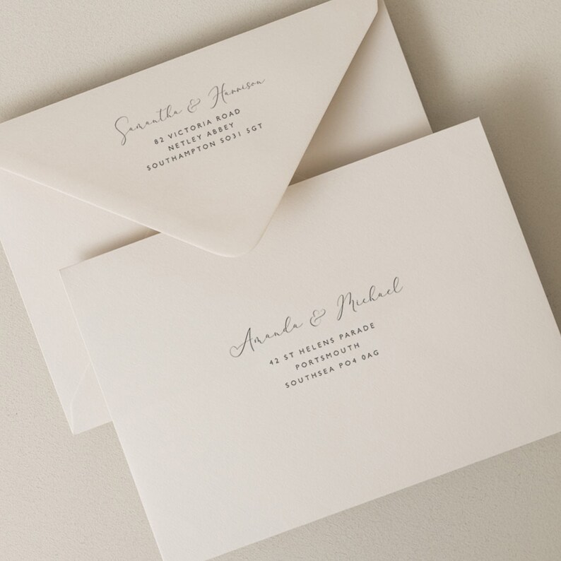 Colorplan Envelopes, C6, 5x7, C5, Wedding Invitation Envelopes, RSVP Envelopes, Printing Guest Addressing, Printed Envelopes image 3