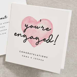 You're Engaged Personalisation Card, Congratulations On Your Engagement Card, Congrats On Your Engagement Card, Newly Engaged Card EN035