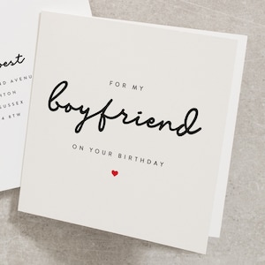 Boyfriend Birthday Card, For My Boyfriend On Your Birthday, Birthday Card Boyfriend Love, Cute Birthday Card Boyfriend BC038