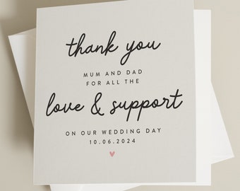 To My Mum And Dad On My Wedding Day Card, Personalised Wedding Card For Dad, Wedding Day Card To Dad, Thank You Parents On Our Wedding Day