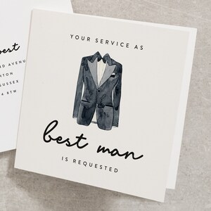 Your Service As Best Man Is Requested, Wedding Card, Proposal Wedding Card, For Best Man, Best Man Card, Suit Up, With Envelope WY048