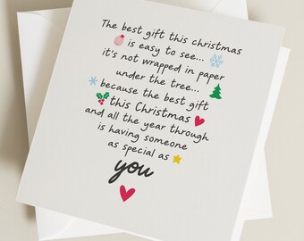 Cute Christmas Poem Card, Funny Personalised Christmas Card, Boyfriend Christmas Card, Romantic Christmas Card, Family Christmas Card