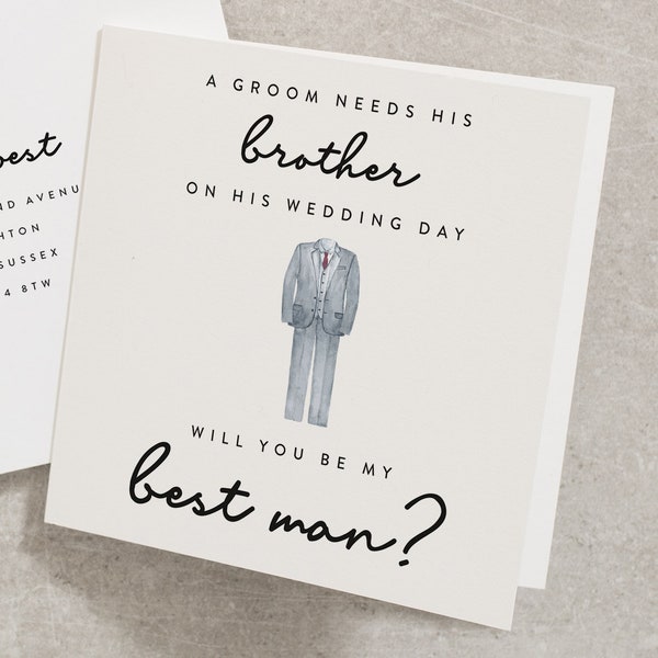 A Groom Needs His Brother On His Wedding Day, Best Man Card, Will You Be My Best Man, For Brother, Wedding Card, Proposal Ideas WY041