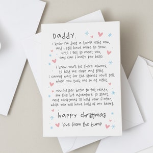 Christmas Card from Bump, Daddy To Be Christmas Card, Christmas Poem Bump Christmas Card for New Dad, Can't Wait To Meet You Daddy