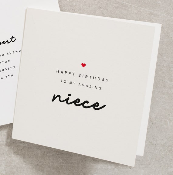 Carte Danniversaire De Niece Joyeux Anniversaire A Ma Niece Etsy Canada