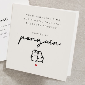 You're My Penguin Anniversary Card, Anniversary Card With Poem, Poem Anniversary Card For Husband, Boyfriend Anniversary Card AN068