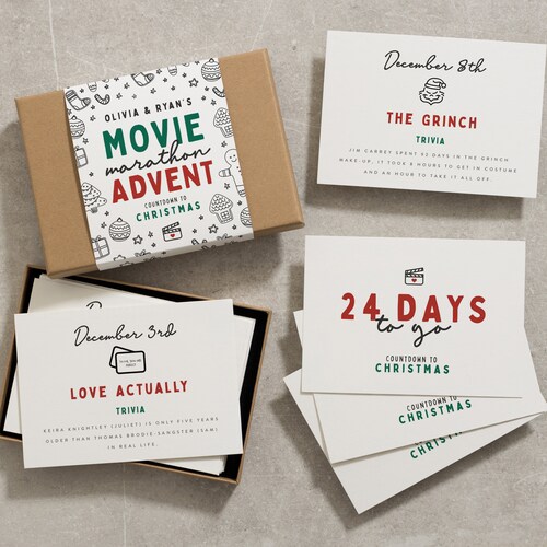 Christmas Advent Calendar for Adults Family Movie Advent Etsy