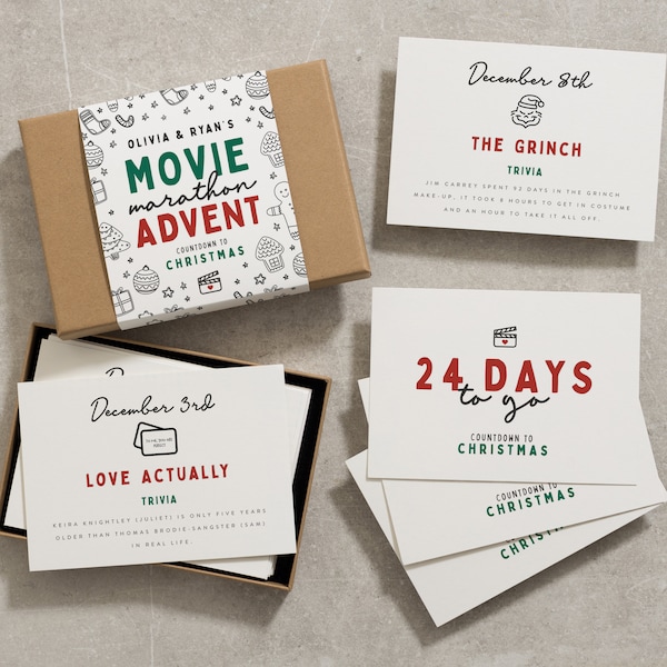 Christmas Advent Calendar for Adults, Family Movie Advent Calendar for Him or Her, Film Christmas Countdown Box Ideas Advent UK 2023