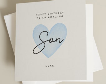 Zoon verjaardagskaart, gepersonaliseerde verjaardagskaart voor zoon, zoon verjaardagscadeau, voor hem, gelukkige verjaardag zoon, de beste zoon, speciale zoon kaart