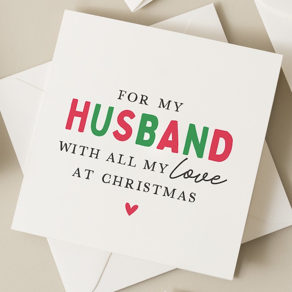 Christmas Card Husband, Husband Xmas Card For Him, Christmas Husband Card From the Wife, Christmas Card For Husband, Husband Christmas Gift
