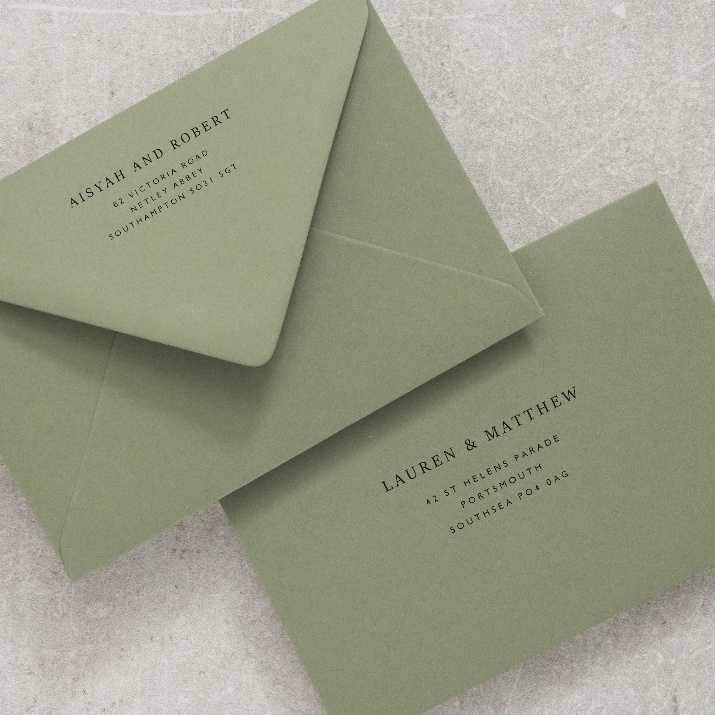 Printed Sage Green Envelopes C6 5x7 or C5 Invitation or RSVP Etsy UK